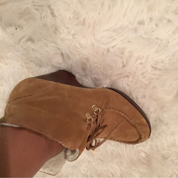 Michael Kors Leather Suede Moccasin wedge Booties - Picture 5 of 16